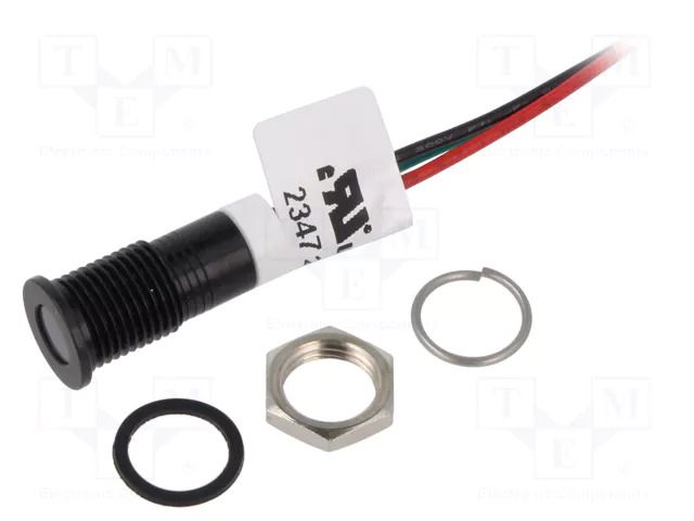 Indicator: LED; prominent; red,green,yellow; Ø8mm; IP67; cables APEM Q8F7BZZRYG02E