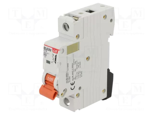 Circuit breaker; 230/400VAC; Inom: 16A; Poles: 1; Charact: C; 6kA LS ELECTRIC BKJ63ND-1P-C16