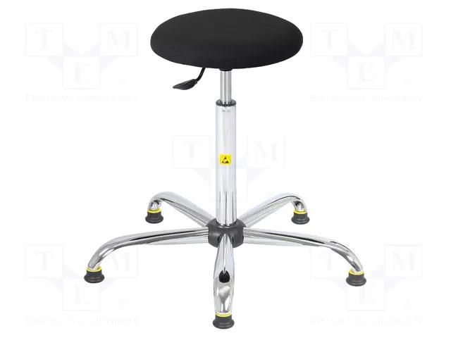 Stool; ESD; Seat dim: Ø370mm; 585÷835mm; Rsurf: 0.1÷1MΩ RT WORK ESD-STOOL09