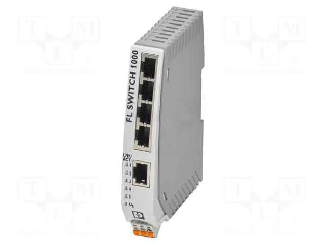 Switch Ethernet; unmanaged; Number of ports: 5; 9÷32VDC; RJ45 PHOENIX CONTACT 1085254
