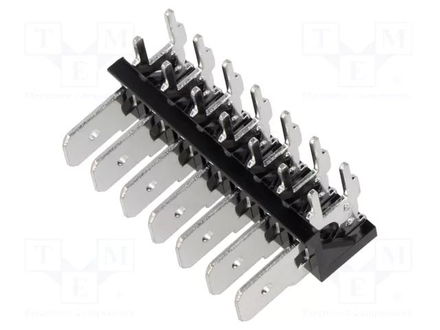 Terminal: spade terminal strip; 6.3mm; THT; 250V; angled 90°; 12A XINYA XY256R-A-7P5.08