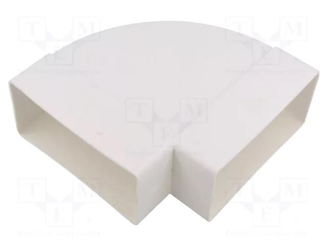 Accessories: flat horizontal elbow bend; white; ABS; 110x55mm DOSPEL S.A. 007-0225
