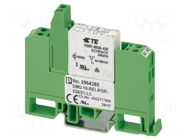 Relay: interface; SPDT; Ucoil: 24VAC,24VDC; 8A; 6A/250VAC; EMG PHOENIX CONTACT EMG10-REL/KSR24/LC