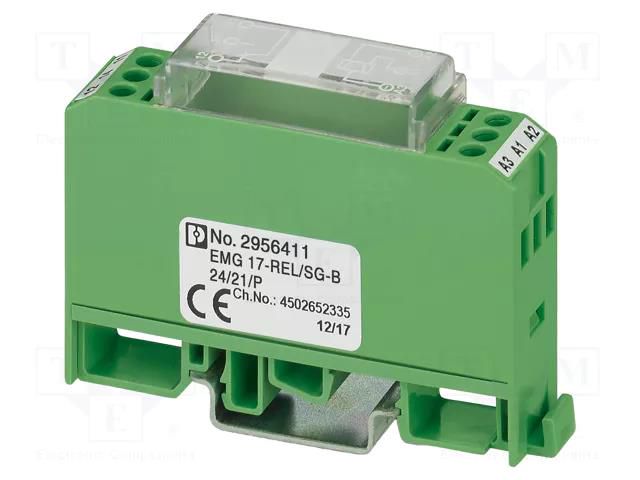 Relay: interface; SPDT; Ucoil: 24VDC; 6A; 6A/250VAC; 6A/250VDC PHOENIX CONTACT EMG17-REL/SG-B24