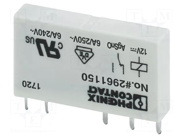 Relay: miniature; SPDT; Ucoil: 18VDC; Icontacts max: 6A; 3A/230VAC PHOENIX CONTACT REL-MR-18DC/21