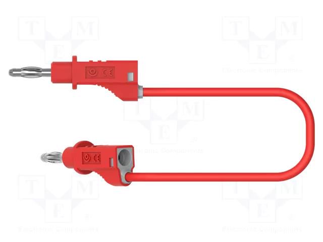 Test lead; 60VDC; 30VAC; 12A; banana plug 4mm,both sides; red ELECTRO-PJP PJP2111-150R