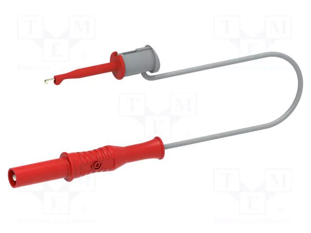 Test lead; 60VDC; 30VAC; 6A; clip-on hook probe,banana plug 4mm ELECTRO-PJP PJP6035-PRO-M10-R