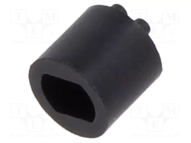 Spacer sleeve; LED; Øout: 5.1mm; ØLED: 3mm; L: 5.1mm; black; UL94V-0 BIVAR LTM-200