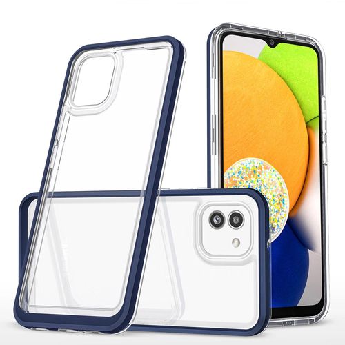 Clear 3in1 case for Samsung Galaxy A03 silicone cover with frame blue, Hurtel 5907769348747 5907769348747