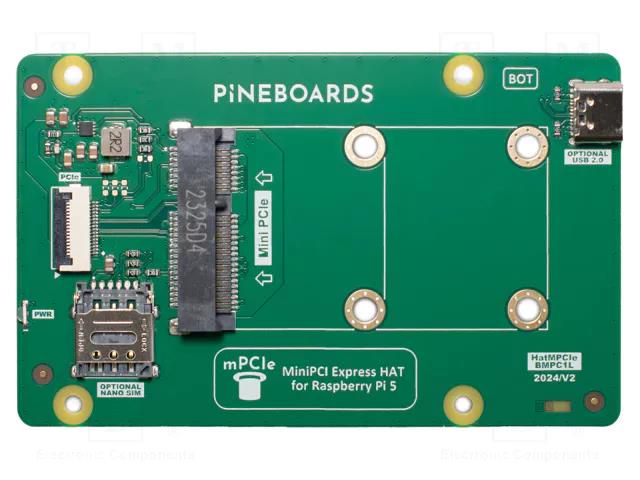 Expansion board; PCIe,SIM,USB; adapter; 3A; Raspberry Pi 5 PINEBOARDS BMPC1L