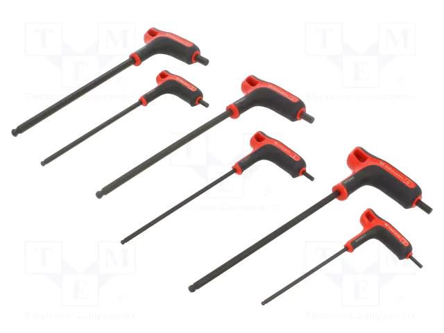Wrench-set; hex key,spherical; Kind of handle: L; 6pcs. FACOM FACOM-84TZSA.PB