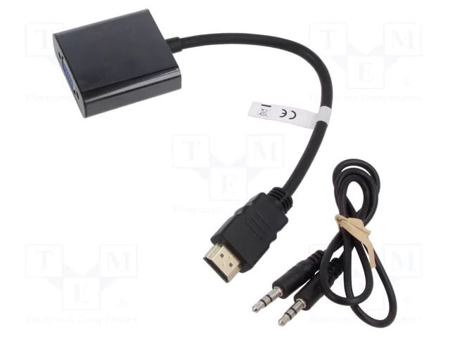 Adapter; D-Sub 15pin HD socket,HDMI plug,Jack 3.5mm socket GOOBAY GOOBAY-68793