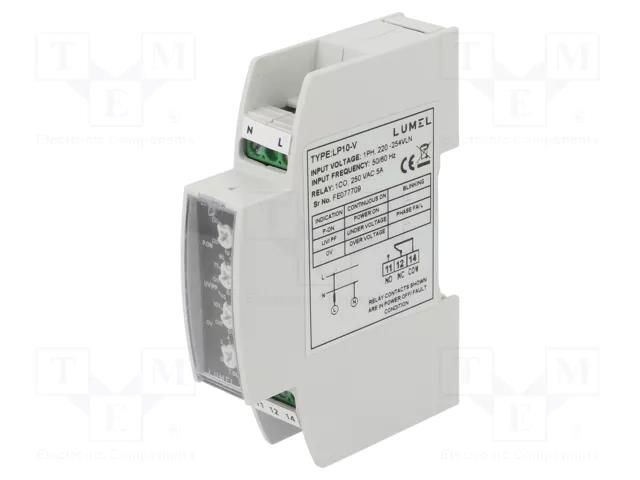 Voltage monitoring relay; 220÷254VAC; for DIN rail mounting LUMEL LP10-V180110000000