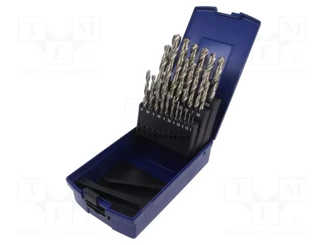 Drill set; for metal; high speed steel; plastic cassette; 25pcs. DKM DKM-2909-7025