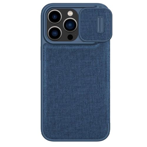 Nillkin Qin Cloth Pro Case Case for iPhone 14 Pro Max Camera Cover Holster Cover Flip Case Blue, Nillkin 6902048249196 6902048249196