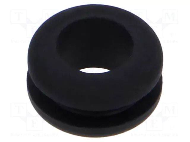 Grommet; Ømount.hole: 8mm; Øhole: 6mm; black; Panel thick: max.2mm ESSENTRA ESS-10284506