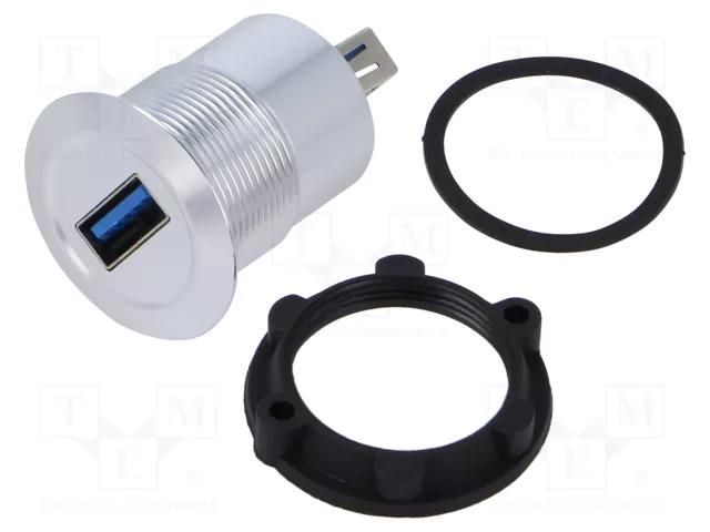 Adapter; USB A socket,both sides; USB 3.0; Thread: M22; 1÷10mm ONPOW USB-08