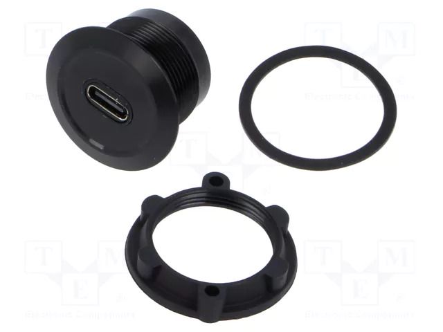 Adapter; USB C socket,USB C plug; USB 3.1; Thread: M22; 1÷10mm ONPOW USBC-02-BK