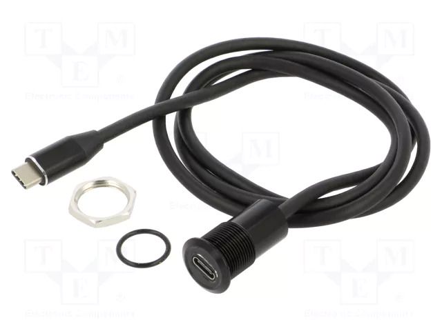 Adapter; USB C socket,USB C plug; USB 3.1; Thread: M16; 1÷10mm ONPOW USBC-11-BK