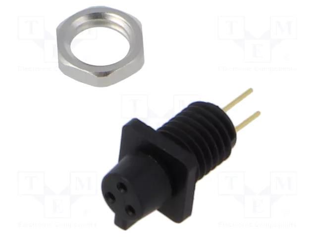 Connector: circular; 60V; 3A; PIN: 3; socket; female; THT; IP40 BINDER 09-9750-20-03