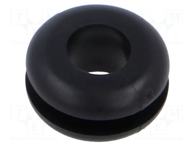 Grommet; Ømount.hole: 9.5mm; Øhole: 6.4mm; black; 0÷80°C; PVC ESSENTRA ESS-10080962