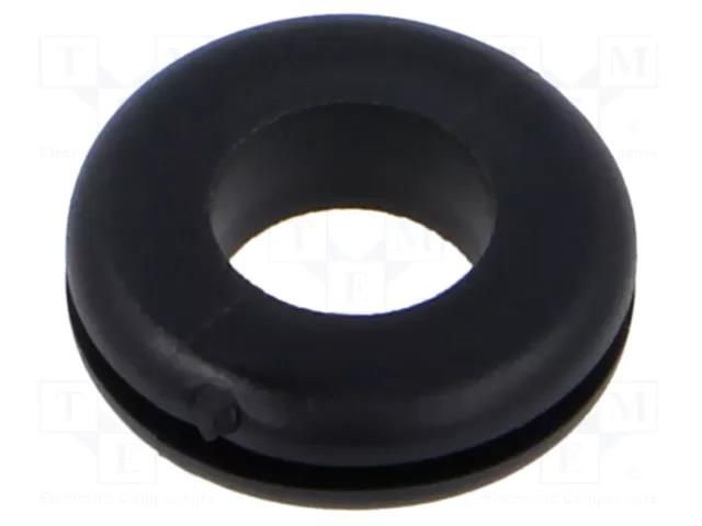 Grommet; Ømount.hole: 9.5mm; Øhole: 7mm; black; 0÷80°C; PVC ESSENTRA ESS-10082201