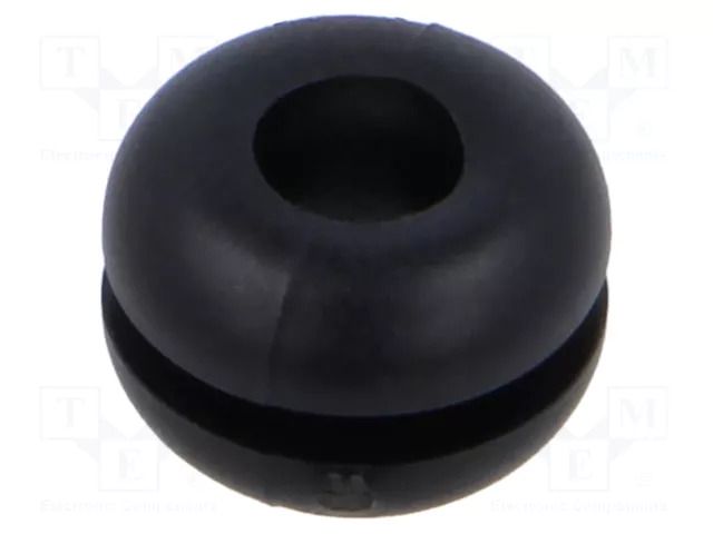 Grommet; Ømount.hole: 6.4mm; Øhole: 4mm; black; 0÷80°C; PVC ESSENTRA ESS-10082256