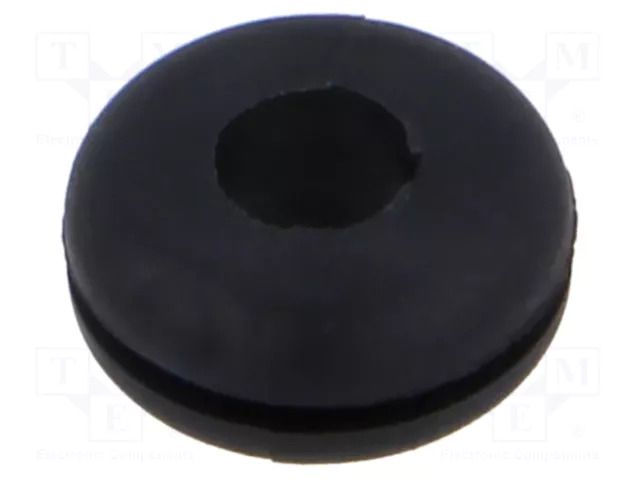Grommet; Ømount.hole: 6.4mm; Øhole: 4mm; black; -40÷135°C; UL94HB ESSENTRA ESS-10089538
