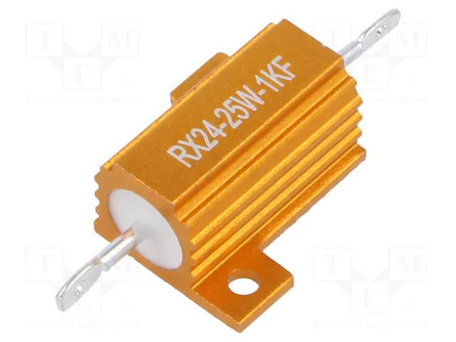 Resistor: wire-wound; with heatsink; 1kΩ; 25W; ±1%; 30ppm/°C SR PASSIVES AHP25W-1KF