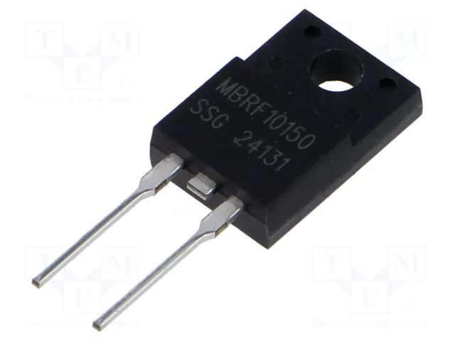 Diode: Schottky rectifying; THT; 150V; 10A; ITO220AC; Ufmax: 1.1V SMC DIODE SOLUTIONS MBRF10150-SMC
