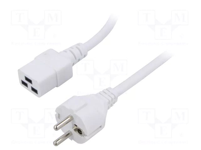 Cable; 3x1.5mm2; CEE 7/7 (E/F) plug,IEC C19 female; PVC; 5m; 16A LIAN DUNG SN25-3/15/5WH