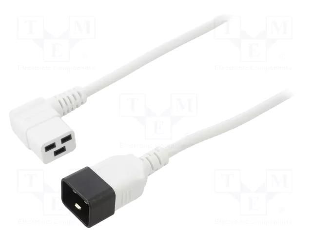 Cable; 3x1.5mm2; IEC C19 female angled,IEC C20 male; PVC; 1m LIAN DUNG WN116-3/15/1WH