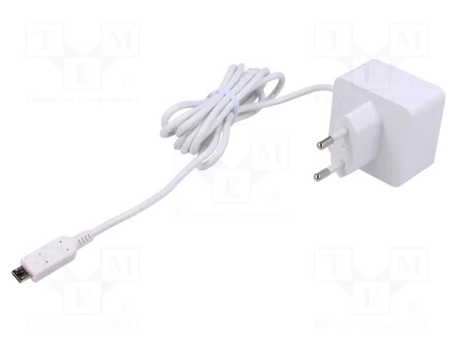 Accessories: power supply; white; 1.5m; 100÷240VAC; 2.5A; 5.1VDC RASPBERRY PI SC0624