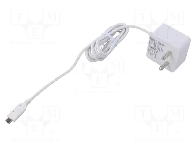 Accessories: power supply; white; 1.5m; 100÷240VAC; 2.5A; 5.1VDC RASPBERRY PI SC0627