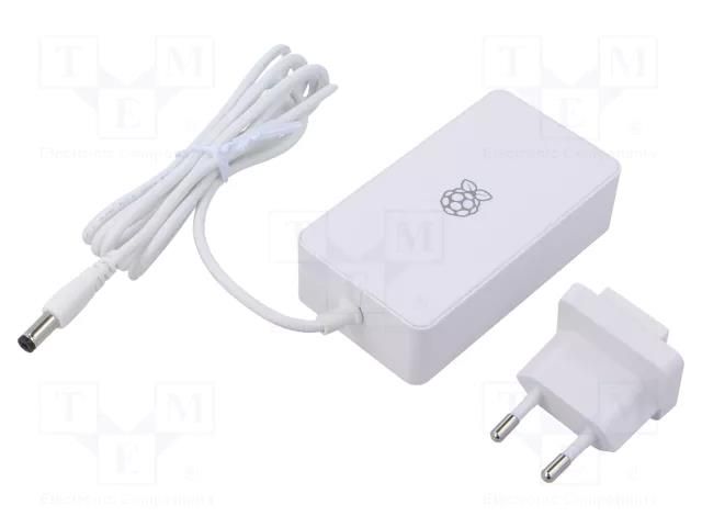 Accessories: power supply; white; 1.5m; 100÷240VAC; 6A; 8VDC; 48W RASPBERRY PI SC0748