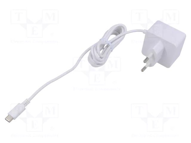 Accessories: power supply; white; 100÷240VAC; 3A; Out: USB C; 15W RASPBERRY PI SC1411