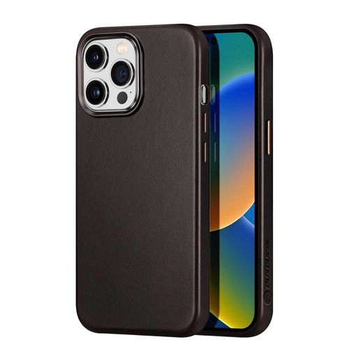 Dux Ducis Naples Case for iPhone 14 Pro Leather Cover (MagSafe Compatible) Dark Brown, Dux Ducis 6934913034682