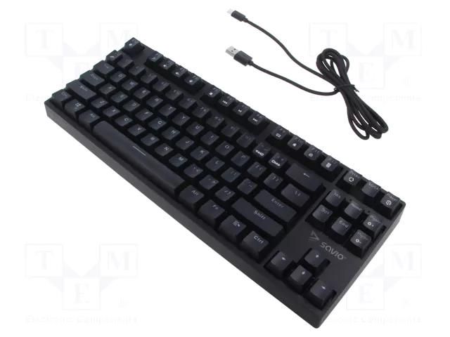 Keyboard; black; USB A,USB C; Features: mechanical keyboard,RGB SAVIO SAVGK-RAMPAGE-BR