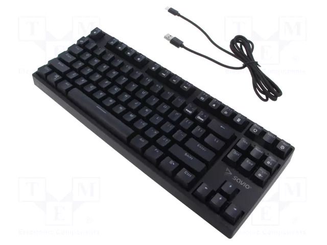 Keyboard; black; USB A,USB C; mechanical keyboard,RGB; 2000mAh SAVIO SAVGK-RAMPAGE-BR