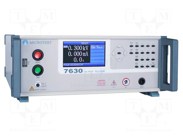 Safety tester; 1Ω÷12GΩ; Utest: 10÷5000VAC,10÷6000VDC; True RMS MICROTEST MCT-7630