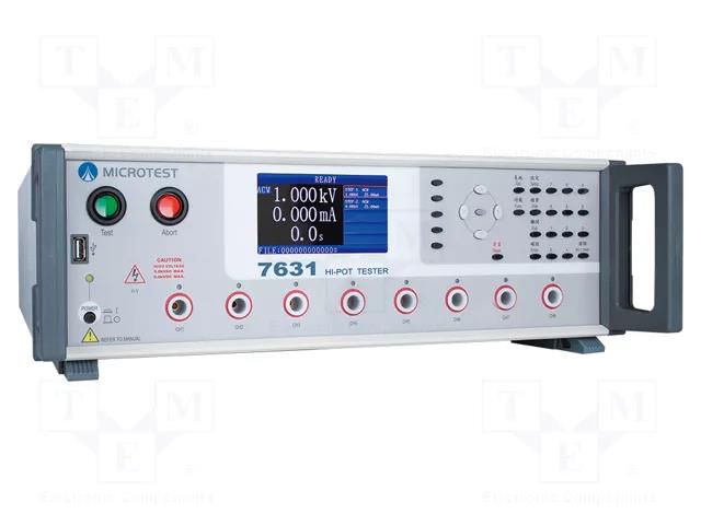 Safety tester; 1Ω÷12GΩ; Utest: 10÷5000VAC,10÷6000VDC; True RMS MICROTEST MCT-7631
