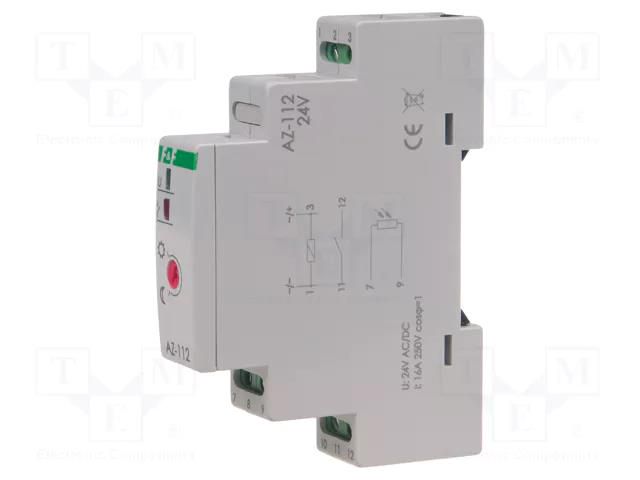 Twilight switch; for DIN rail mounting; 24VAC; 24VDC; SPST-NO F&F AZ-112-24V