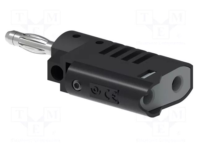 Connector: 4mm banana; plug; 36A; 30VAC; 60VDC; black; 57.2mm; M3 ELECTRO-PJP PJP1080-N