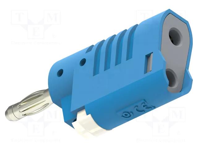 Connector: 4mm banana; plug; 36A; 30VAC; 60VDC; blue; non-insulated ELECTRO-PJP PJP1087-BL