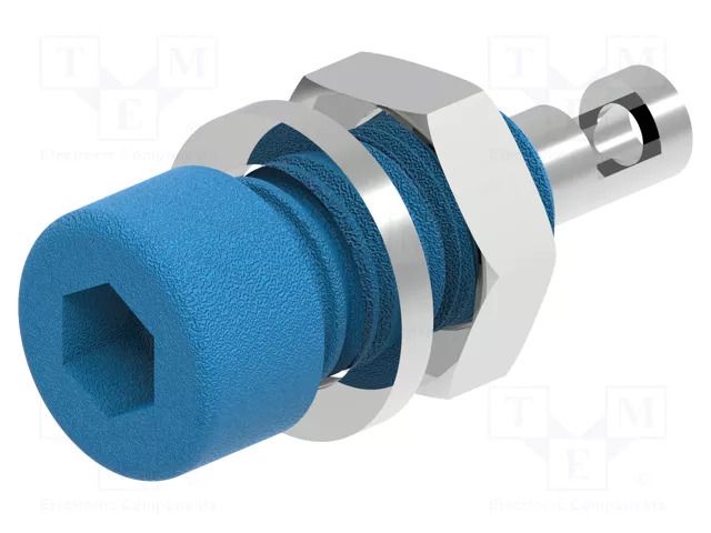 Connector: 2mm banana; socket; 10A; 33VAC; 70VDC; blue ELECTRO-PJP PJP224-M5-C-BL