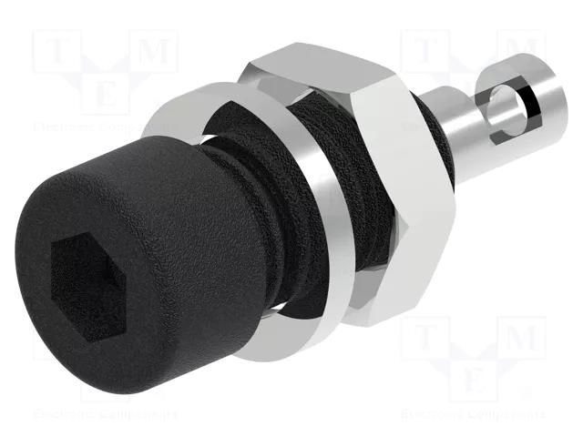 Connector: 2mm banana; socket; 10A; 33VAC; 70VDC; black ELECTRO-PJP PJP224-M5-C-N