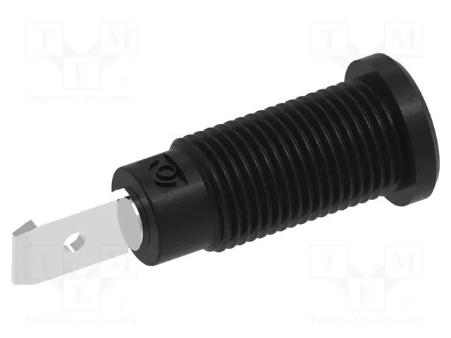 Connector: 2mm banana; socket; 10A; 600V; 29.2mm; black; insulated ELECTRO-PJP PJP228-2-I-N