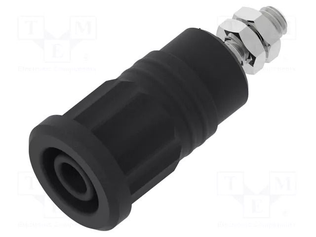 Connector: 4mm banana; socket; 1kV; 36A; black; nickel plated ELECTRO-PJP PJP3285-N