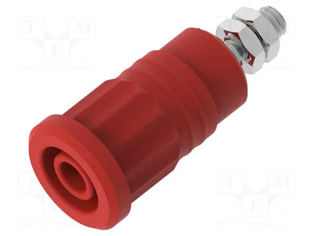 Connector: 4mm banana; socket; 36A; 1kV; red; nickel plated ELECTRO-PJP PJP3285-R