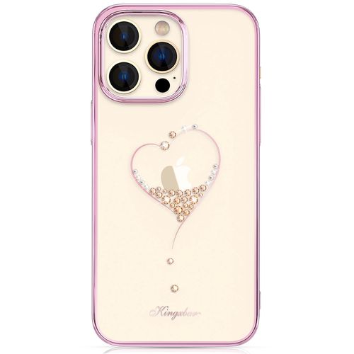 Silicone case with Swarovski crystals Kingxbar Wish Series for iPhone 14 Pro - pink, Kingxbar 6959003508133